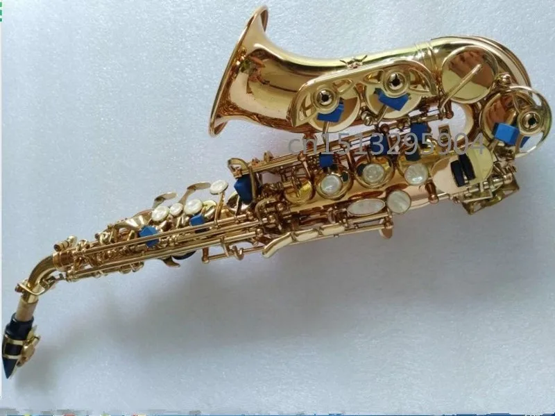 

2018 Hot selling S-991 Curved Saxophone BB Tone Bell B Curved Soprano Sax saxofone for Children Musical Instrument