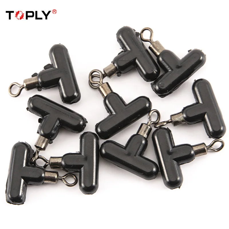 

10pcs Cross-Line Fishing Rolling Swivels T Shape Rig Zip Slider Beads Fishing Connectors Fishing Terminal Tackle Accessories