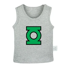 DC cartoon Hal Jordan Groene Lantaarn Symbool MANNEN IN ZWARTE MIB Pasgeboren Baby Tank Tops Peuter Vest Mouwloze Baby Katoenen kleding(China)