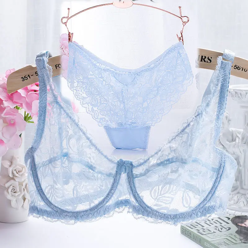 cute underwear sets 2022 New Lace Bra Set Plus Size Sexy Padded Bras Women Bra Sets Floral Push Up Underwire Bras Underwear Women Lingerie set sexy underwear sets Bra & Brief Sets