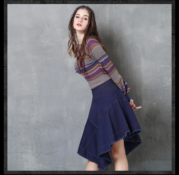 asymmetrical denim skirt (6)
