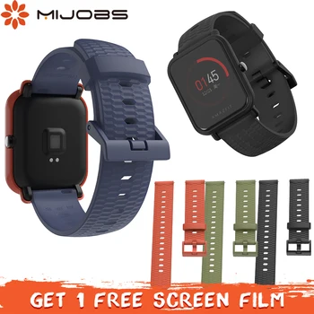 

Mijobs 20mm 22mm Sports Silicone Strap for Xiaomi Huami Amazfit Bip Pace Amazfit GTR Smart Watch Accessories Bracelet Wristbands