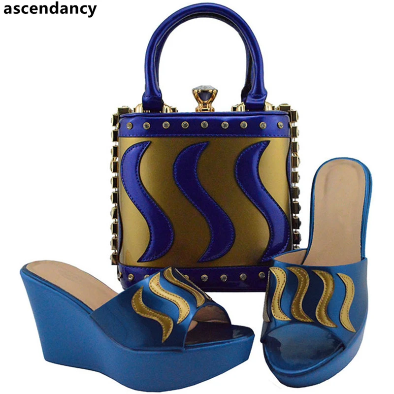 

Latest Design Italian Shoes with Matching Bags Set Peep Toe Slip-On Party Pumps Super High (8cm-up) Women Matching Shoes Bags
