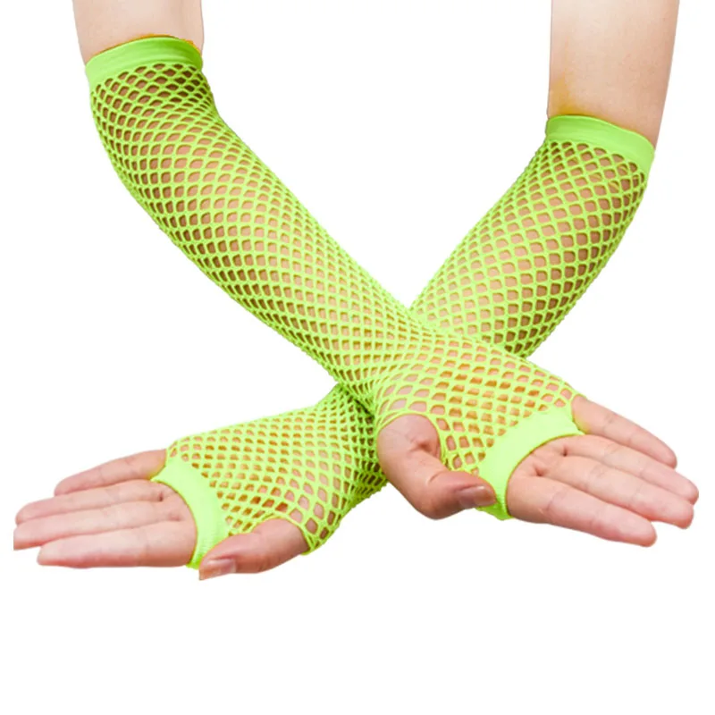 

Ensnovo Women's 80s Fingerless Fishnet Gloves Party Supply for Child Adults Men Wrist Elbow Glove