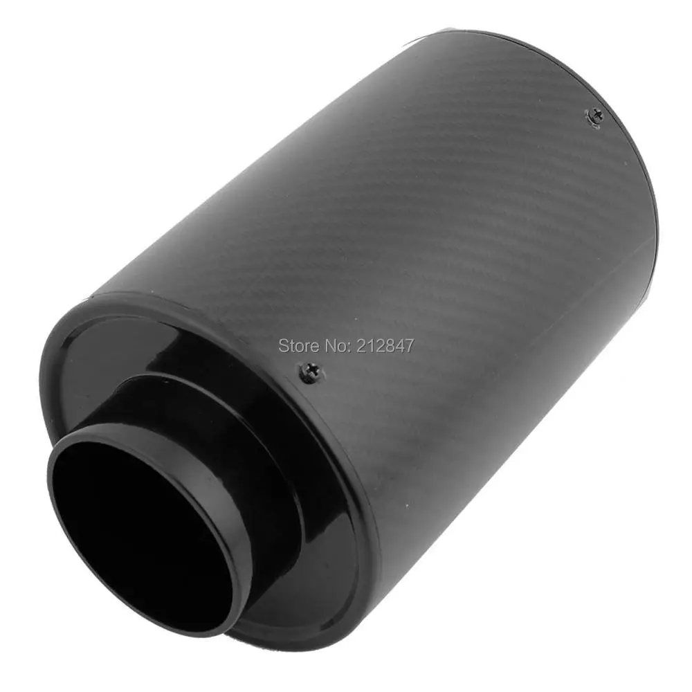 Black Flexible Intake Aluminum Pipe w Carbon Fiber Air Filter Kitin