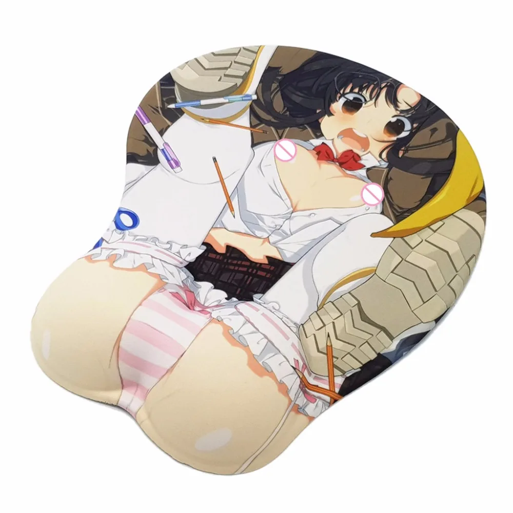 Senran Kagura аниме игровой 3D коврик для мыши с мягким запястьем 2WAY