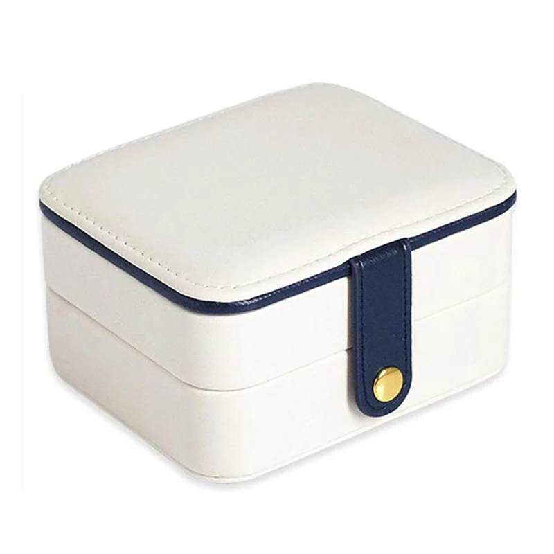 

Multifunction Three Layers Storage Organizer Box Portable Travel Small Jewelry Box With Mirror Leather Box For Jewelry