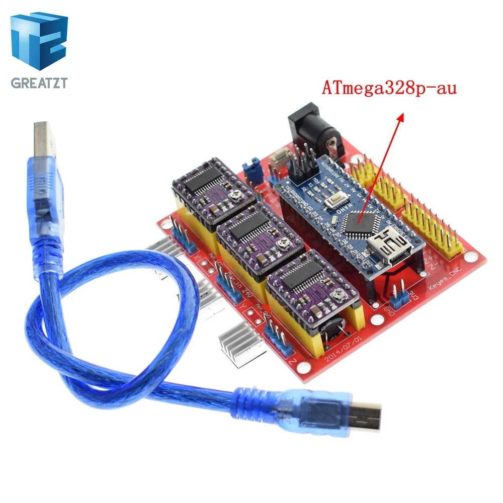 1 комплект 3DV4 щитка CNC V4 + Nano 3 0 шт. DRV8825 Reprap Шаговые драйверы Набор для