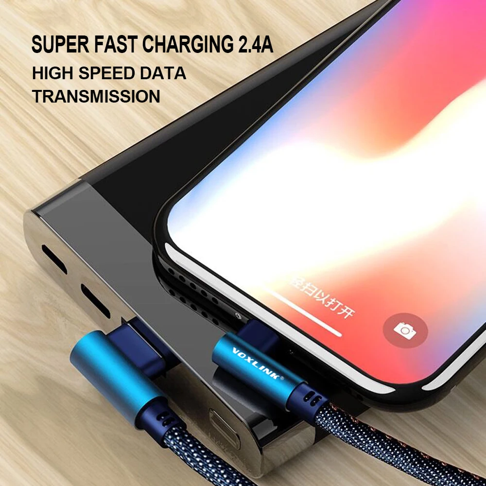 VOXLINK Cable Micro USB de carga rápida Cable de datos Micro para Samsung/xiaomi/lenovo/huawei/HTC/ meizu teléfono móvil Android Cables