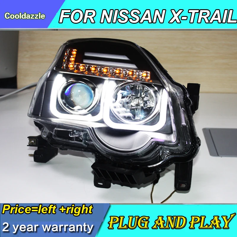Для NISSAN X-TRAIL передние фары 2012 2013 год с дневными ходовыми огнями поворотные сигнальные парковочные огни