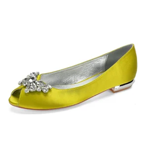Creativesugar/Женская обувь на плоской подошве с открытым носком без шнуровки; вечерние модельные туфли; брошь со стразами в форме бабочки; Свадебная обувь; обувь для выпускного бала; женская обувь на плоской подошве - Цвет: Golden gold
