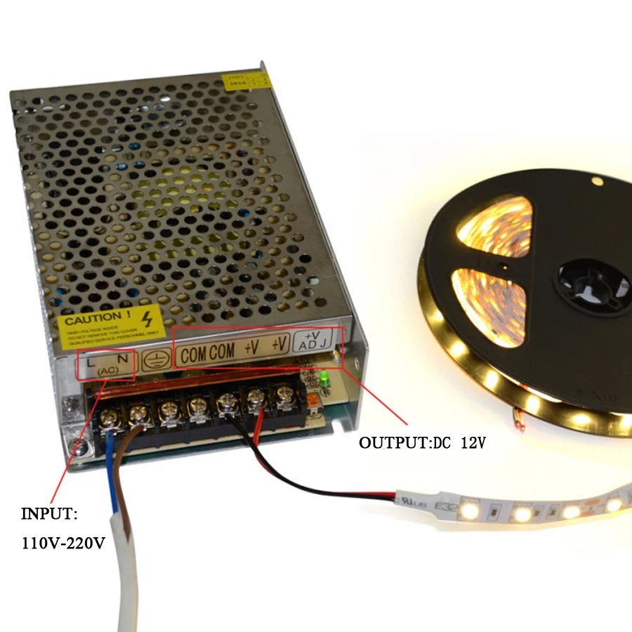 Светильник ing трансформатор переменного тока 110 V-220 V DC/DC 12 V 1.25A 3A 5A 6.5A 8.5A 10A 42A сплиттер адаптер драйвер Питание Светодиодные ленты светильник