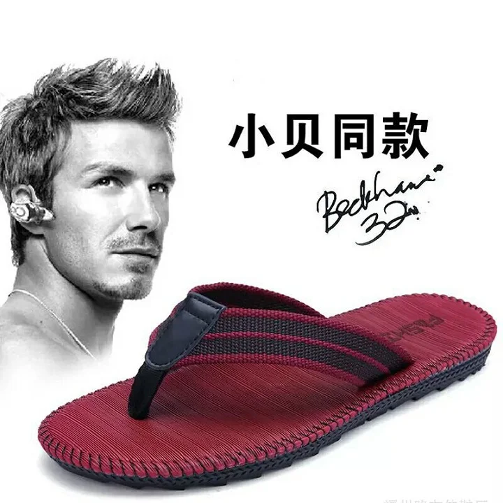 Пляжные сандалии на резиновой подошве мужские повседневные Вьетнамки, пляжные сандалии размер 39-45, летние модные брендовые мужские вьетнамки, сандалии - Цвет: red