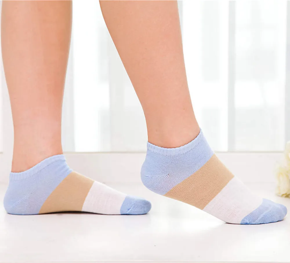 1 пара Для женщин удобные в полоску хлопковые носки тапочки короткие носки Z314