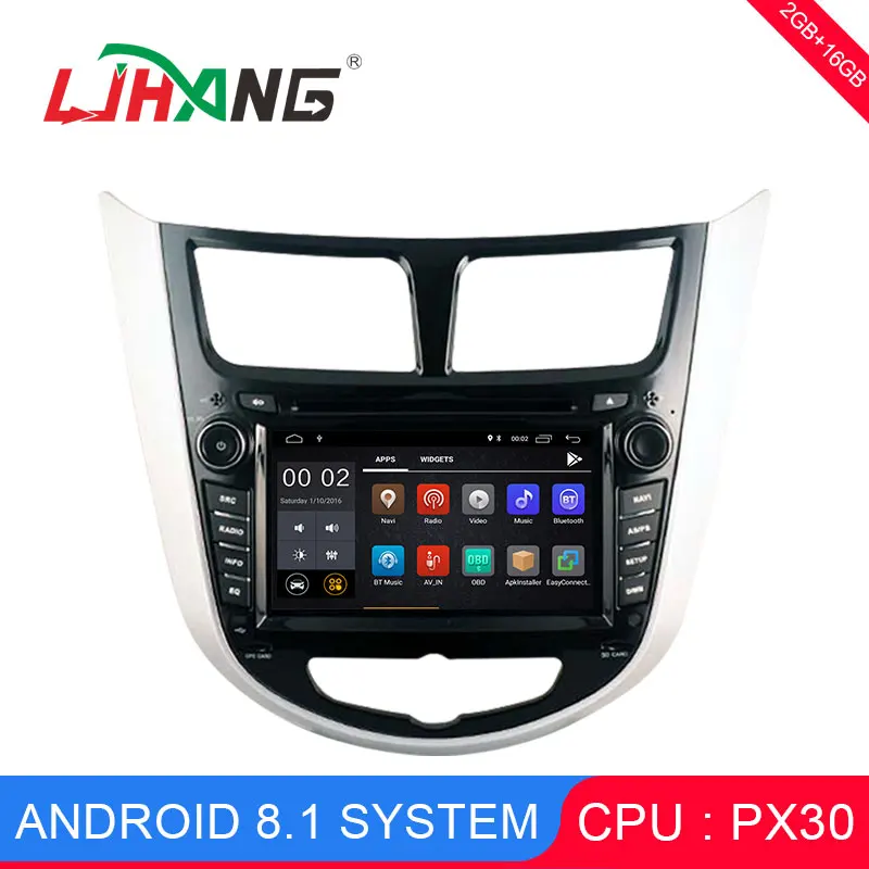 

LJHANG 7 inch Android 8.1 car dvd for Hyundai Solaris accent Verna i25 with gps navigation radio video stereo multimedia player