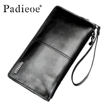 Padieoe marke männer geldbörsen tasche business mens echtes leder geldbörse herren clutch männlichen brieftasche kartenhalter geldbörsen