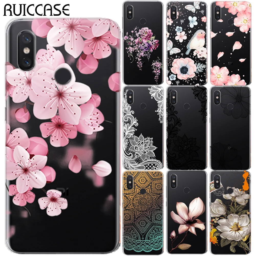 

Sexy Retro Floral Soft TPU Case Cover For Coque Xiaomi Mi A1 A2 Mi 8 Lite Redmi Note 5 4 4X 4A 5A 6A 5 Plus 6 Pro Flower Capa