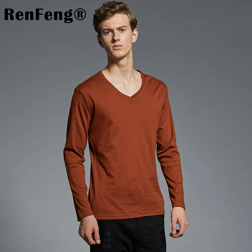 Fashion City Style Cool t-shirts For Men Underwear Long Sleeves Basic Top Blank Bottoming Shirt Undershirt 100% Cotton T-shirt (6)