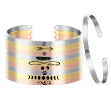 10 шт./лот, браслет из нержавеющей стали с гравировкой и надписью, персонализированный браслет с положительным вдохновляющим буквенным принтом, SL-062* 10