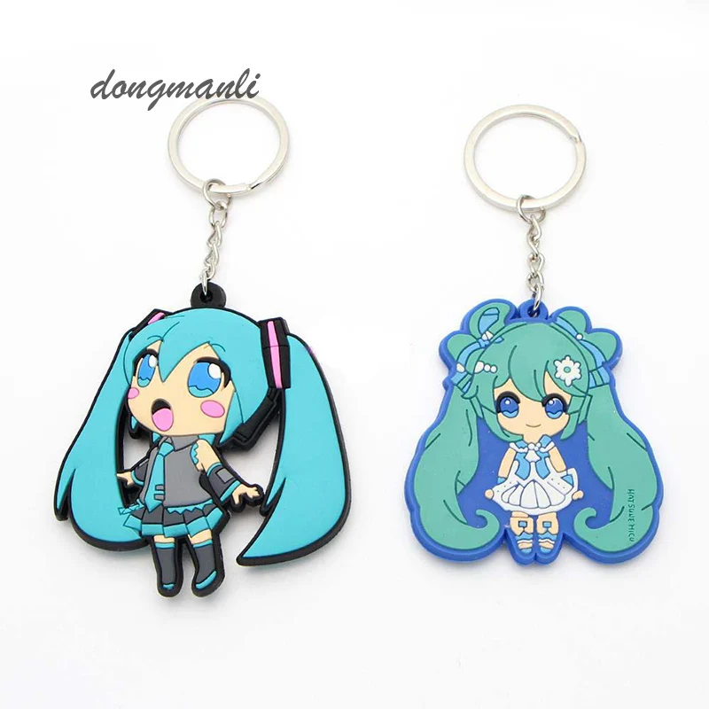 

W1265 20pcs/lot Hatsune Miku figure Pendant PVC keychain Anime cartoon accessory