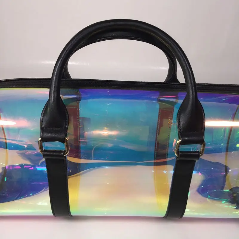 2019 модная дорожная сумка женская Большая вместительная портативная ПВХ сумка через плечо голографическая сумка для багажа
