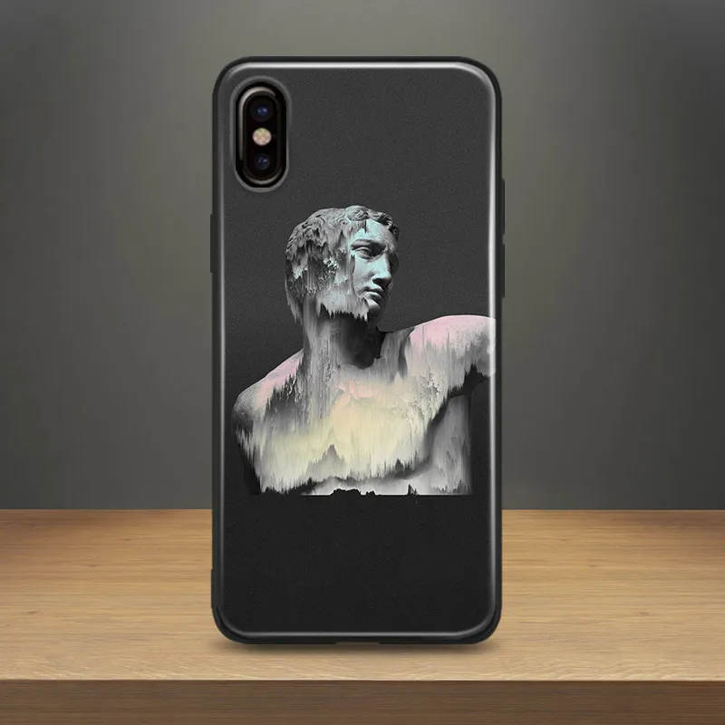 

Plaster statue Design Glitch Art Soft Silicone Phone Case Cover For Apple iPhone 5 Se 5s 6 6s 6Plus 6sPlus 7 8 7Plus 8Plus X