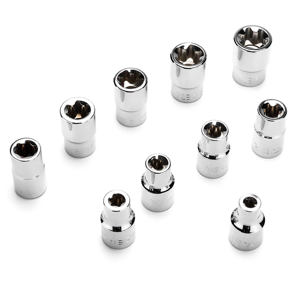 Новое звездообразное гнездо E Torx, 1/4 дюйма и 3/8 дюйма, приводное стальное E4-E18, 10 гнезд