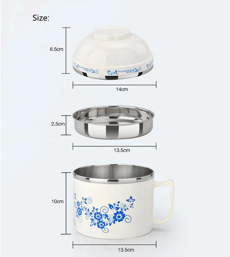 1200 контейнер для еды, мл, детская мультяшная миска для лапши быстрого приготовления, японский стиль, ланч-боксы для школьных бенто, миска из нержавеющей стали