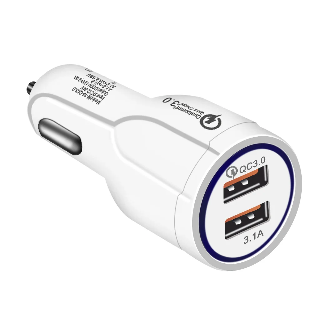 سيارة شاحن يو اس بي سريعة تهمة 3.0 الهاتف المحمول شاحن 2 ميناء USB سيارة شاحن آيفون سامسونج اللوحي سيارة-شاحن سريع
