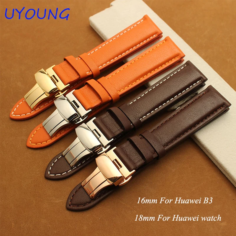 For Huawei watch quality genuine leather watchband 16mm 18mm