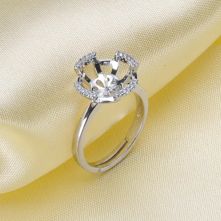 

Fashion Leaves Ring Mounting 925 Sterling Silver Accessories Pearl Ring Girl Silver Ring DIY Girl Gift Free Shipping