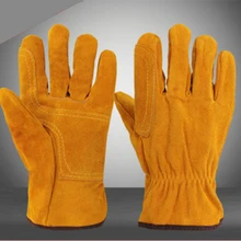 Мужские рабочие перчатки из воловьей кожи с защитой от трения ремонт транспорт садовые защитные рабочие сварочные мото-перчатки