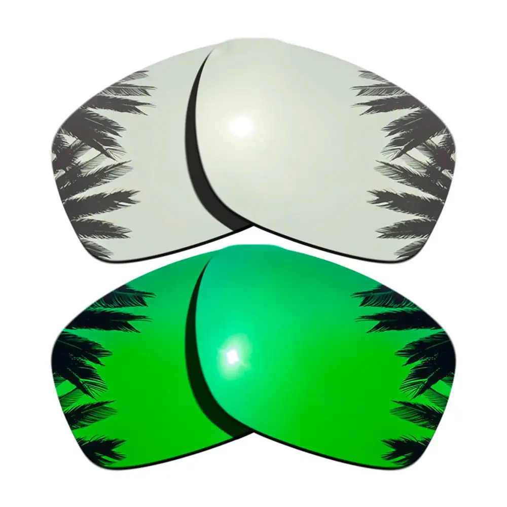 Поляризованные зеркальные линзы для замены покрытия для-Оукли ленточная рамка многоцветные - Цвет линз: Silver-Green