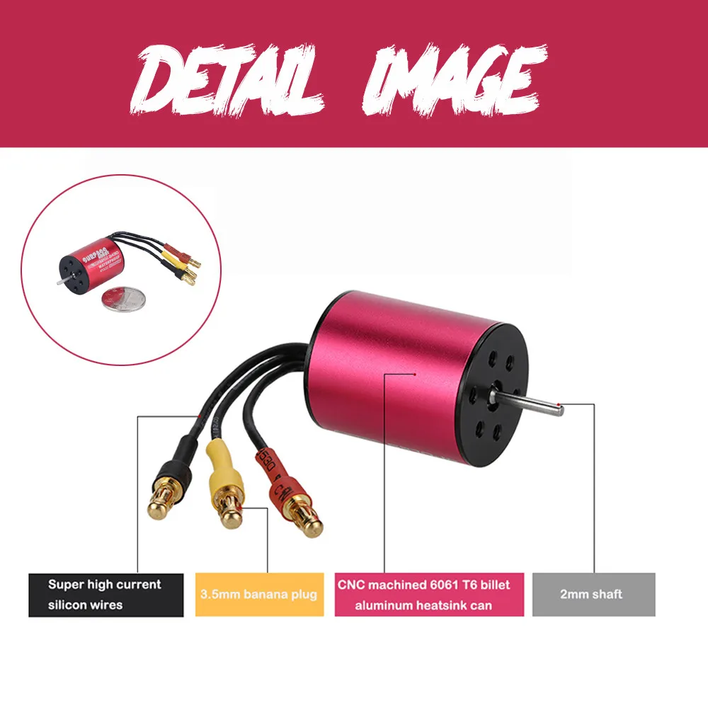 

Waterproof S2430 5800KV Brushless Motor + 25A ESC Speed Controller for RC Car RC Car Parts Brushless Motor RC Car truck W610