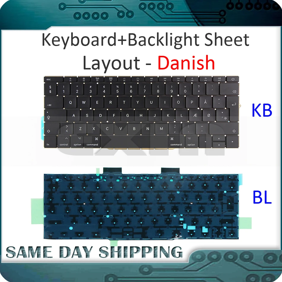 Новинка для Macbook Pro Retina 13 &quotA1708 клавиатура Дания Danmark DK датские клавиатуры + лист с