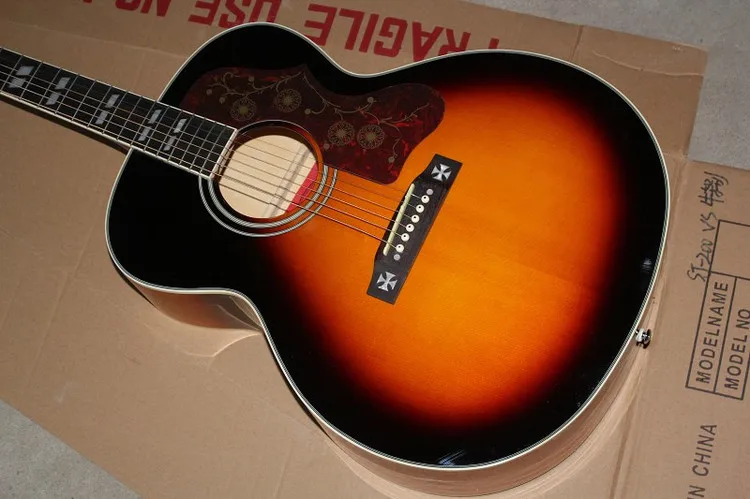 Brand new GOOD acoustic guitar Vintage sunburst electric