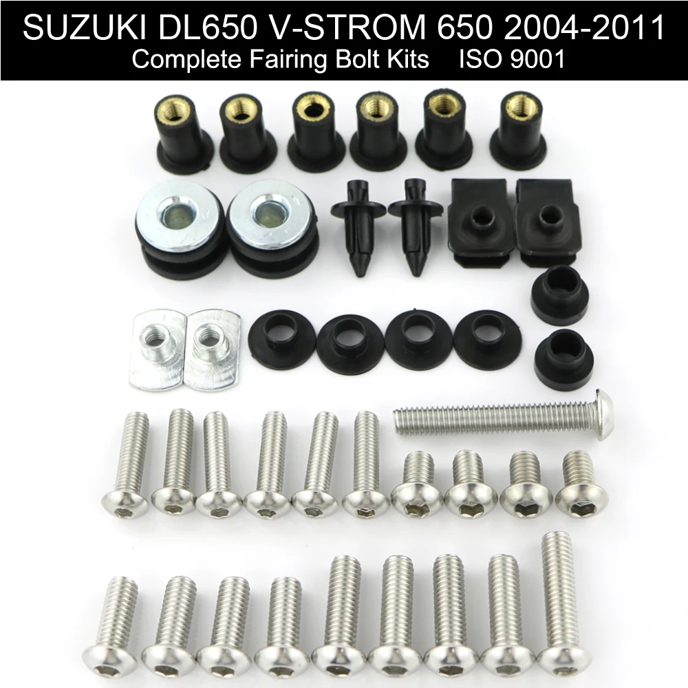 

For Suzuki DL650 V-Strom 650 2004-2011 Complete Full Fairing Bolts Kit Speed Nut Fairing Clips Stainless Steel