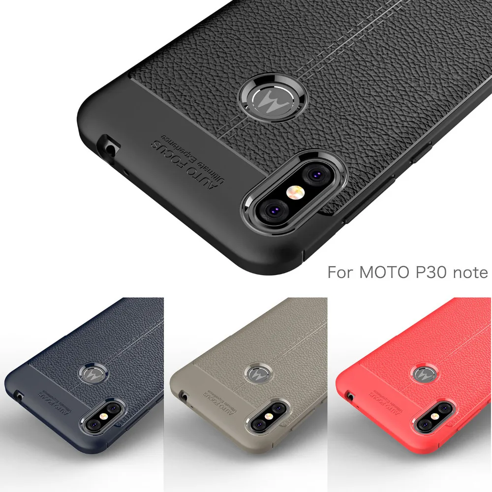 

Case For Motorola One Power Cover Shockproof Luxury Leather TPU Back Case For Moto P30 Note Bag For Motorola One Power(P30 Note)