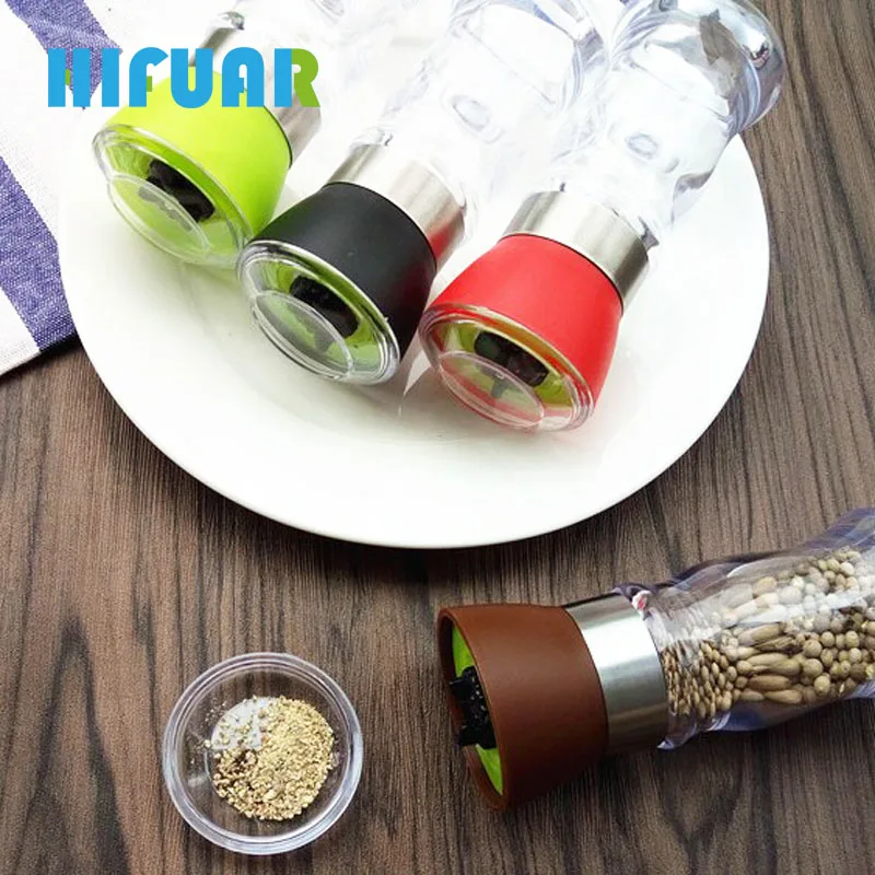 Hifuar 13cm Salt Pepper Mills Grinder Kitchen Cooking Tools Shaker Spice Salt Container