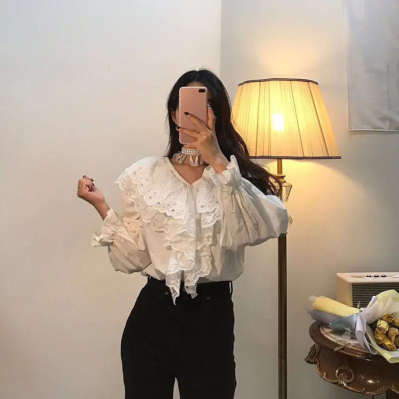 WHITNEY WANG 2019 Весенняя модная уличная кружевная многослойная блуза на бретелях с