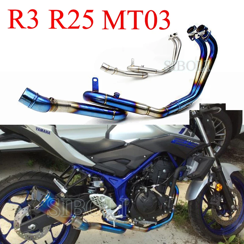 

For YAMAHA MT-03 R3 R25 Motorcycle Exhaust Slip On Full Systems Header Link Pipe Without Muffler