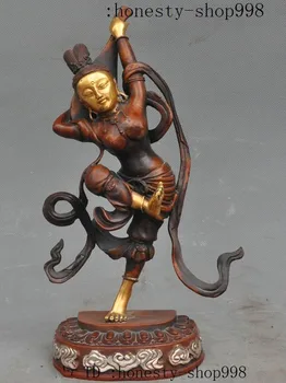 

Christmas Tibet buddhism bronze gilt lute Saraswati kwan-yin GuanYin Goddess Buddha statue Halloween