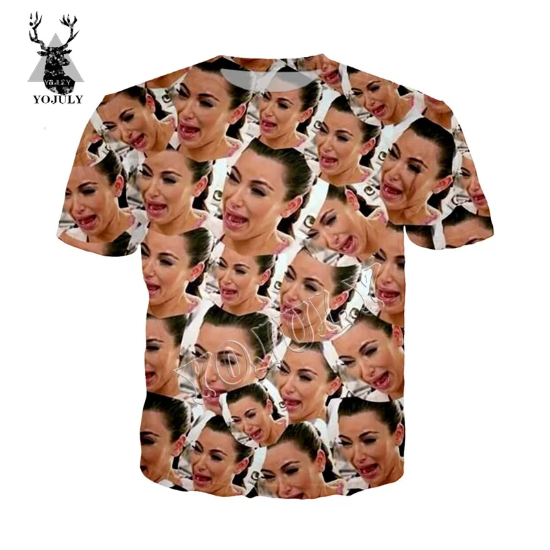 

YOJULY 3D Print kim kardashian crying face Funny t shirt Unisex Casual Vest/Sweatshirt/zipper Hooded hoodies/Shorts/Pants Y18