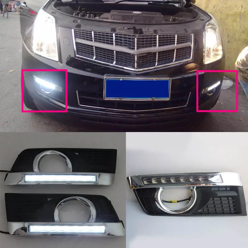 

2pcs White Daytime Running Lights DRL LED Fog Lamp for Cadillac SRX 2010-2014 AB