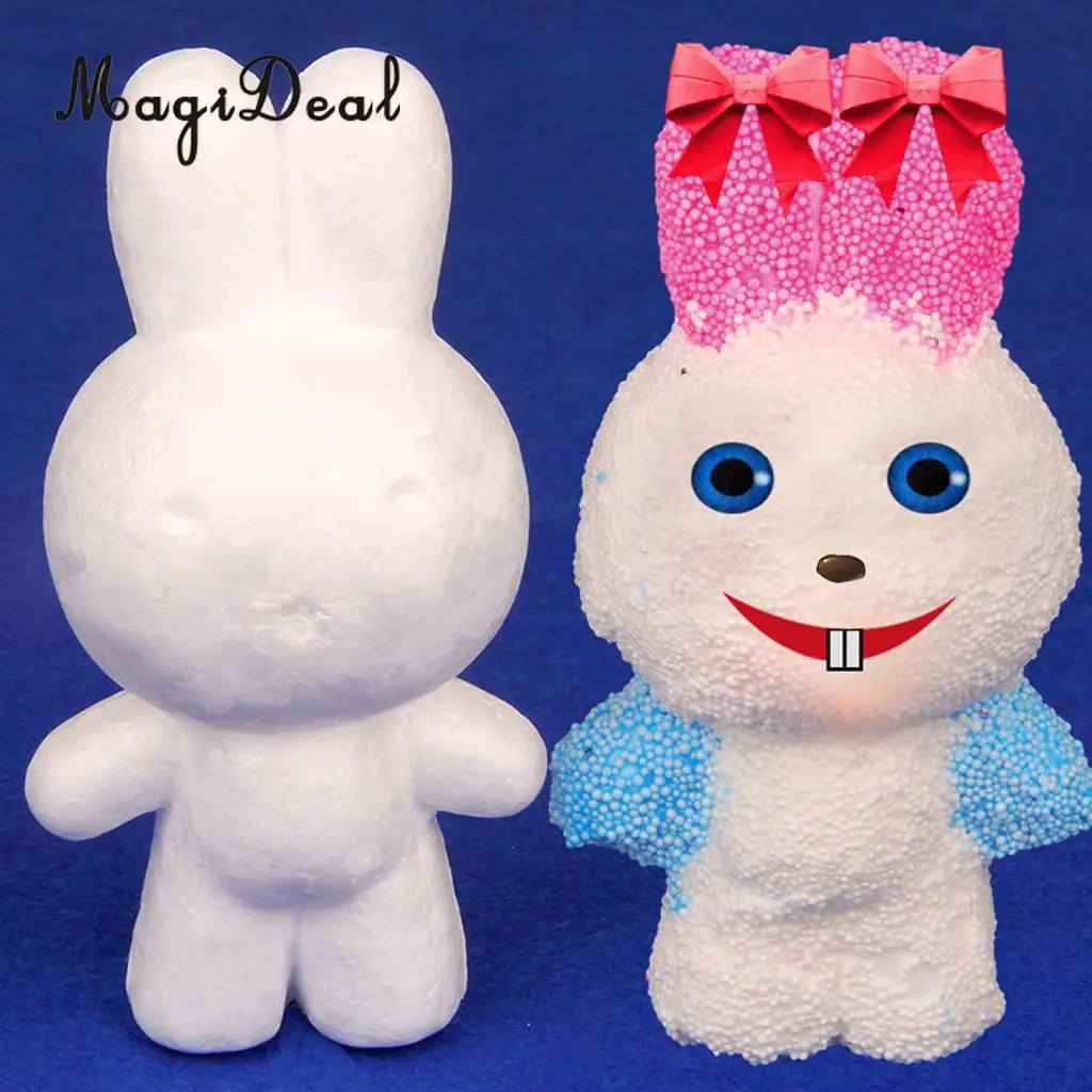 MagiDeal 5pcs/Lot Cone/Doll/Plane/Rabbit Styrofoam Foam Ornaments for Handmade DIY Modelling Crafts Xmas Christmas Trees Decor