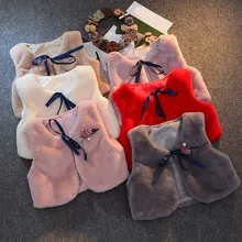 LILIGIRL 4.29 $ de filles gilet de fourrure vestes 2020 nouveau bébé enfants automne lapin cheveux gilets gilet pour enfants vêtements d'extérieur