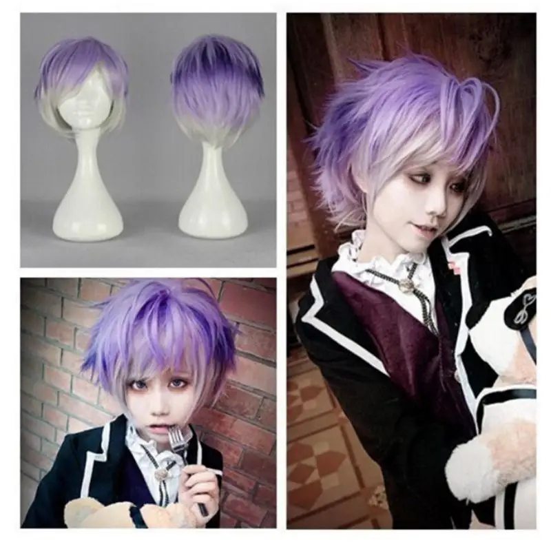 Suyu парики для косплея Diabolik Lovers Sakamaki Kanato короткий градиент фиолетовый костюм парик