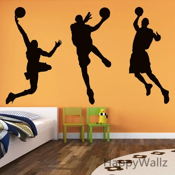 

3d Basketball Player Wall Sticker Basketball Wall Decal Removable Wall Decoration DIY Vinyl Wall Art S11