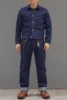 BOB DONG Vintage 16oz Rigid Jeans Red Line Selvage Denim Pants Relaxed Fit Straight Leg Biker Style For Men 5