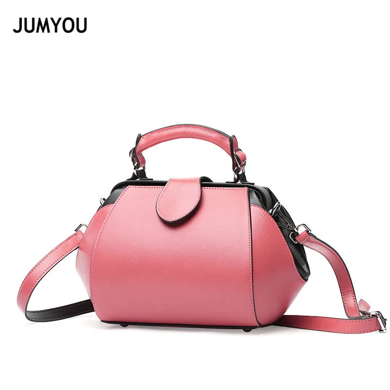 

Women Messenger bags Split Leather Pink Fashion Vintage Shoulder Bags For Ladies Handbags For Girls Mochilas Mujer 2018 Verano